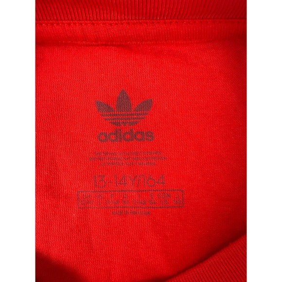 NWT Adidas Originals Kids Youth Red Trefoil Logo T Shirt Large 13/14 IY7243 - Picture 3 of 6